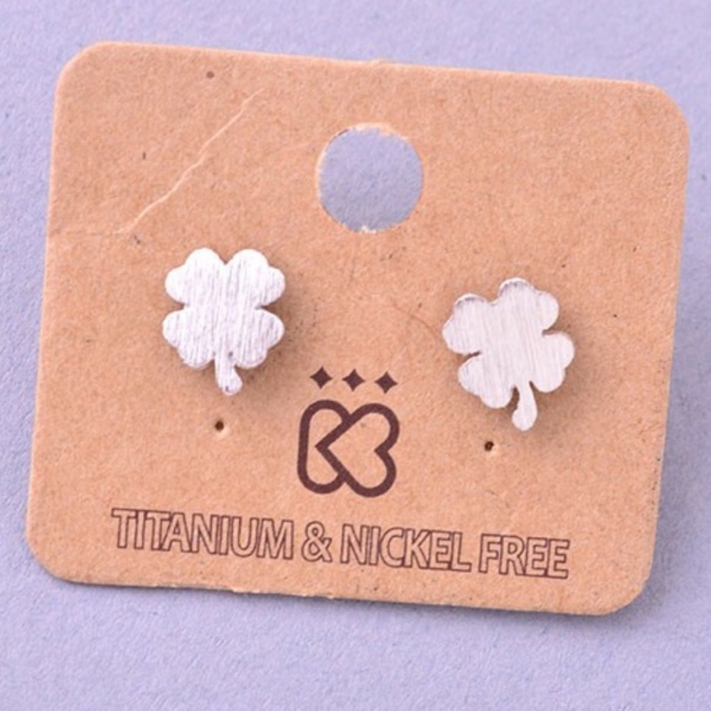 Silver Four Leaf Clover Earrings
